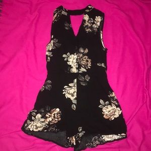 black floral romper